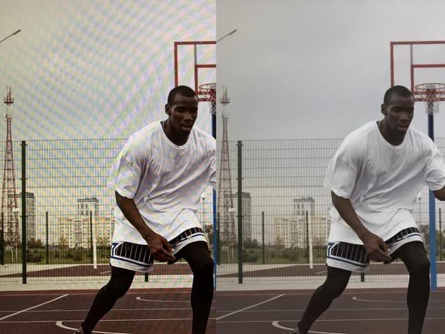 Moire removal example